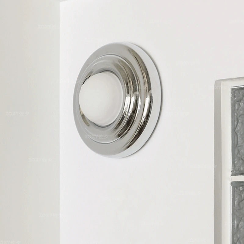 Nordic Circular Chrome Wall Lamp Modern Minimalist LED Sconce for Bedroom Balcony Hallway Living Room Staircase Atmosphere