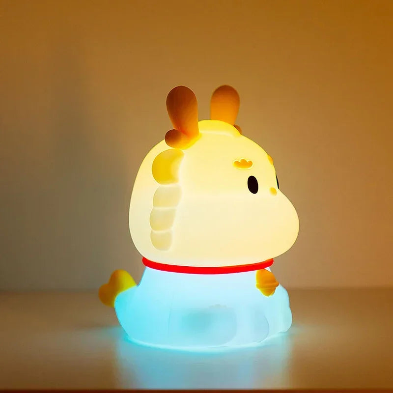 Creative Little Dragon USB Rechargeable Colorful LED Lamp Night Light Cartoon Silicone Light Home Decor Birthday/Festival Gift