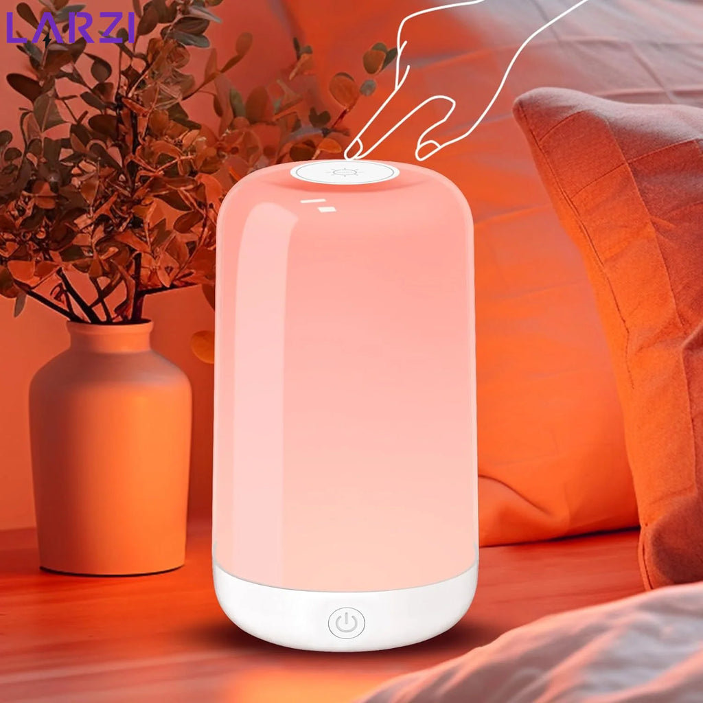 Smart Touch Bedside Table Lamp Dimmable RGB Bluetooth LED Night Light Rechargeable Kids Desk Lamp Camping Room Atmosphere Decor